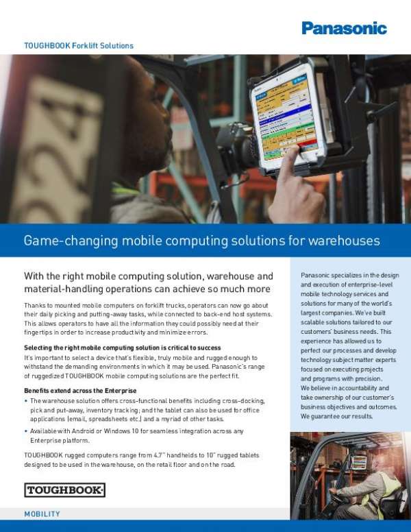 You are currently viewing TOUGHBOOK Forklift Solutions – Game-Changing Mobile Computing Solutions for Warehouses
