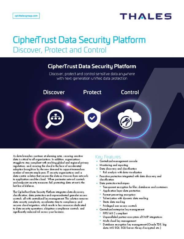 You are currently viewing Discover, Protect and Control with Thales’ CipherTrust Data Security Platform