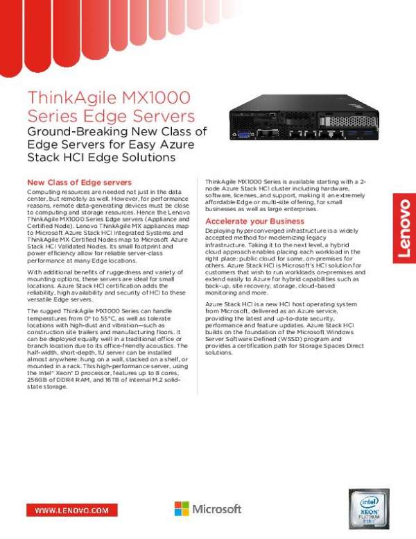 You are currently viewing ThinkAgile MX1000 Series Edge Servers