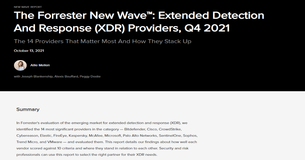 You are currently viewing The Forrester Wave:™ Extended Detection and Response (XDR) Providers, Q4 2021