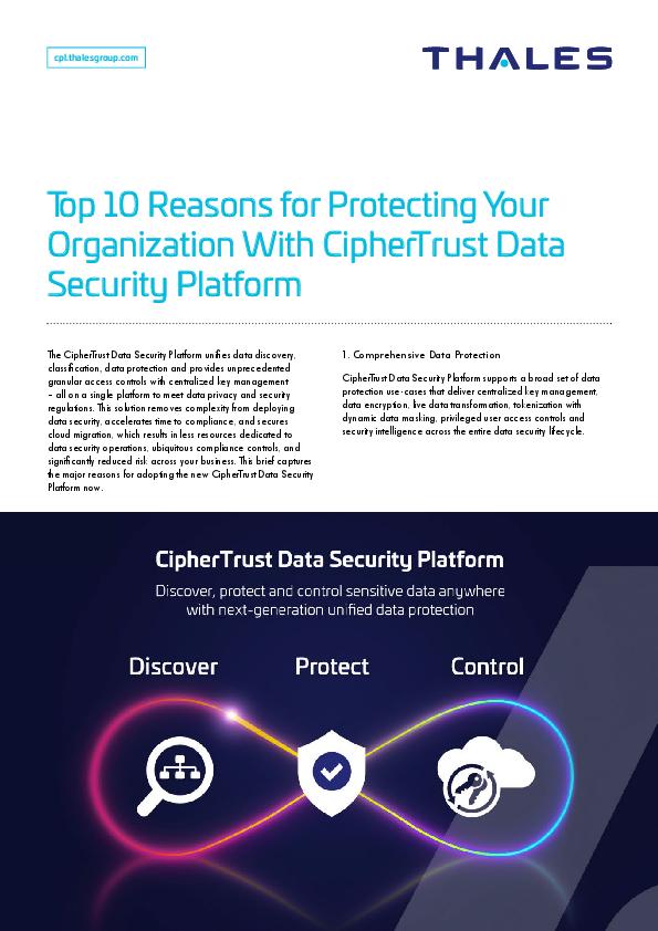 You are currently viewing Top 10 Reasons for Protecting Your Organization With CipherTrust Data Security Platform