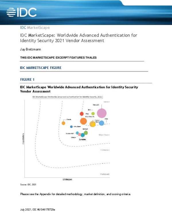 You are currently viewing IDC MarketScape: Worldwide Advanced Authentication for Identity Security 2021 Vendor Assessment