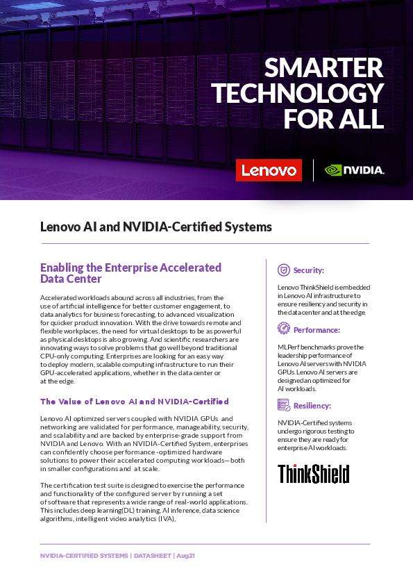 You are currently viewing Lenovo AI and NVIDIA Certified Systems