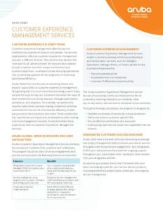 Read more about the article Aruba Customer Experience Management Services