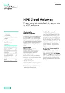 Read more about the article HPE Cloud Volumes: Enterprise-grade multicloud storage service for AWS and Azure