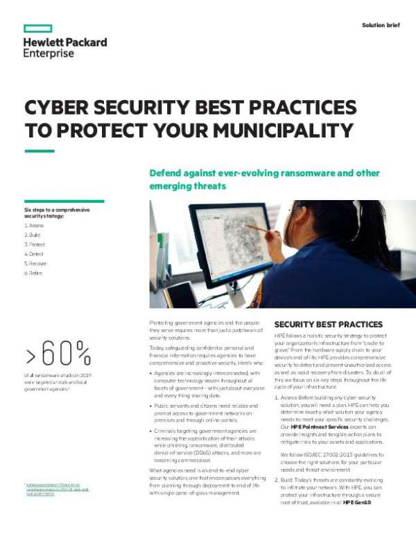 You are currently viewing HPE Cyber Security Best Practices to Protect Your Municipality 