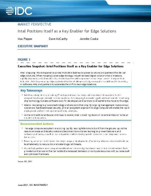 You are currently viewing Intel Positions Itself as a Key Enabler for Edge Solutions