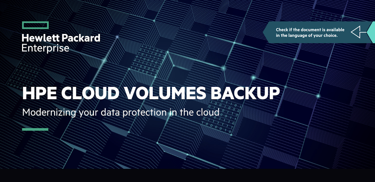 You are currently viewing HPE Cloud Volumes Backup