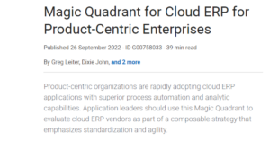 Read more about the article Magic Quadrant for Cloud ERP