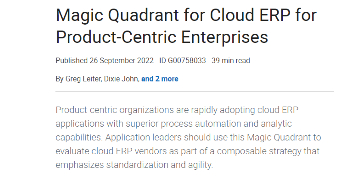 You are currently viewing Magic Quadrant for Cloud ERP