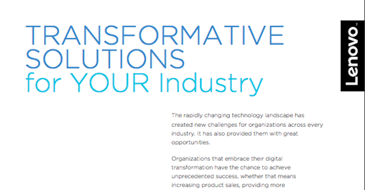 You are currently viewing Lenovo Transformative Solutions for Your Industry