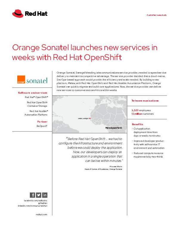 You are currently viewing Senegal’s top telco adopts Red Hat Ansible Automation Platform and Red Hat OpenShift