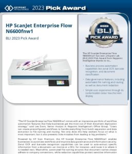 Read more about the article HP ScanJet Enterprise Flow BLI 2023 Pick Award