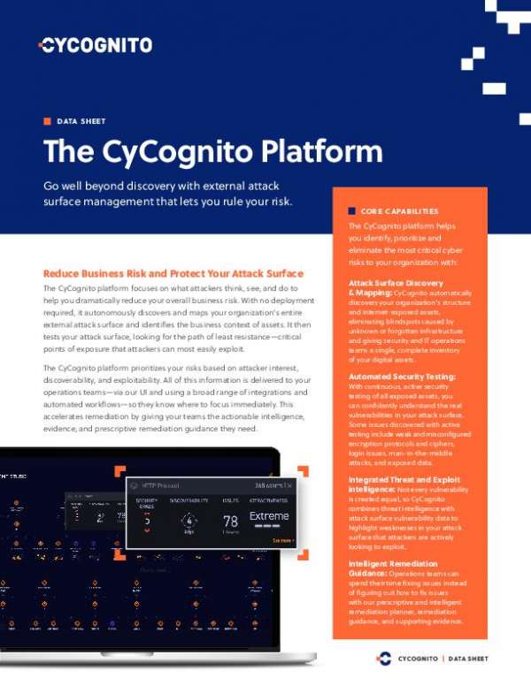 You are currently viewing The CyCognito Platform