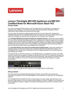 Read more about the article Lenovo ThinkAgile MX1020 Appliance and MX1021 Certified Node for Microsoft Azure Stack HCI