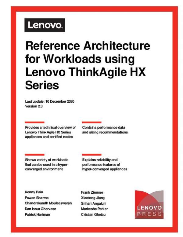 You are currently viewing Reference Architecture for Workloads Using Lenovo ThinkAgile HX Series