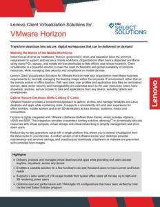 Read more about the article Lenovo Client Virtualization Solutions for VMware
