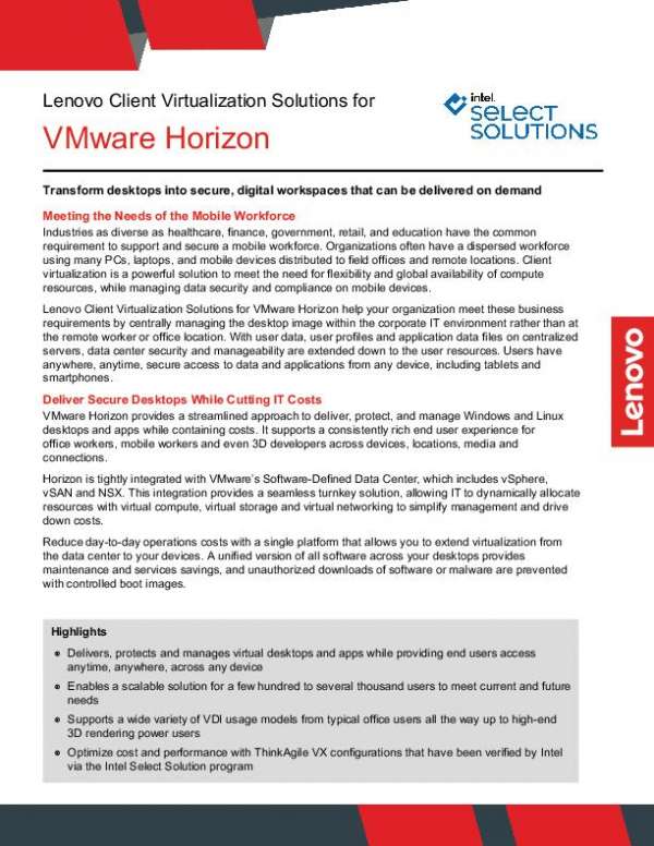 You are currently viewing Lenovo Client Virtualization Solutions for VMware