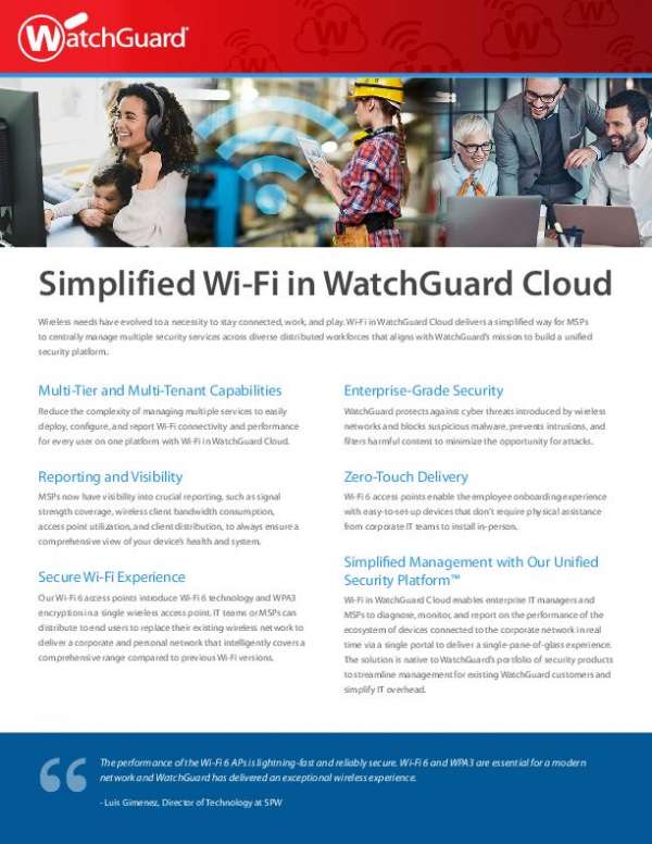 You are currently viewing Simplified Wi-Fi in WatchGuard Cloud
