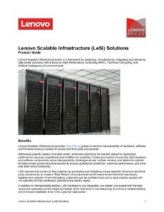 Read more about the article Lenovo Scalable Infrastructure (LeSI) Solutions