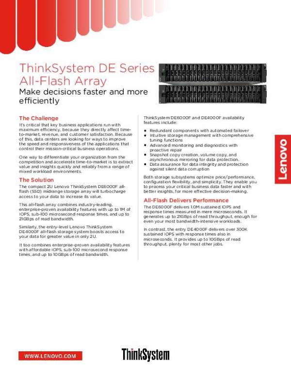 You are currently viewing ThinkSystem DE Series All-Flash Array
