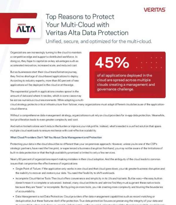 You are currently viewing Top Reasons for Multi-Cloud with Veritas Alta Data Protection
