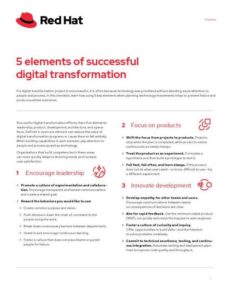 Read more about the article 5 elements of successful digital transformation