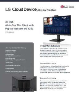 Read more about the article Introducing the LG Cloud Device All in One Thin Client Pop-up Webcam and IGEL