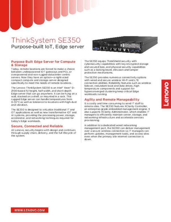 You are currently viewing ThinkSystem SE350: Purpose-built IOT, Edge server