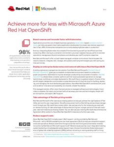 Read more about the article Achieve More for Less with Microsoft Azure Red Hat OpenShift