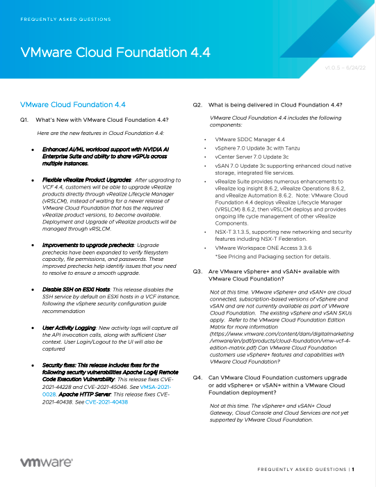 You are currently viewing VMware Cloud Foundation FAQ