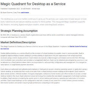 Read more about the article 2023 Gartner Magic Quadrant for Desktop as a Service – Free Offer