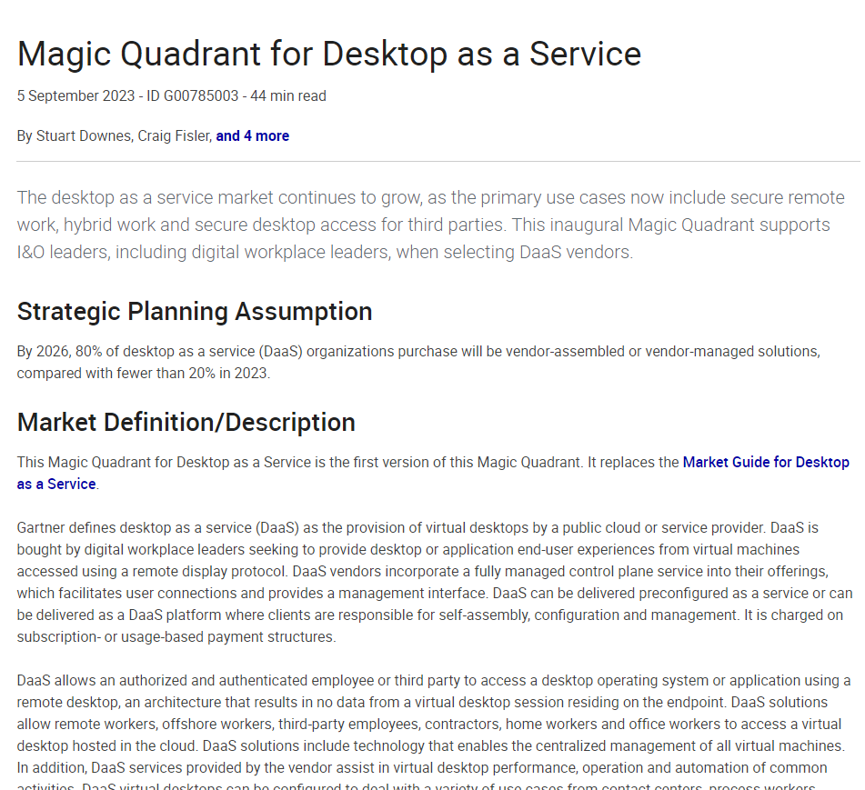 You are currently viewing Microsoft a Leader in the 2023 Gartner Magic Quadrant for Desktop as a Service