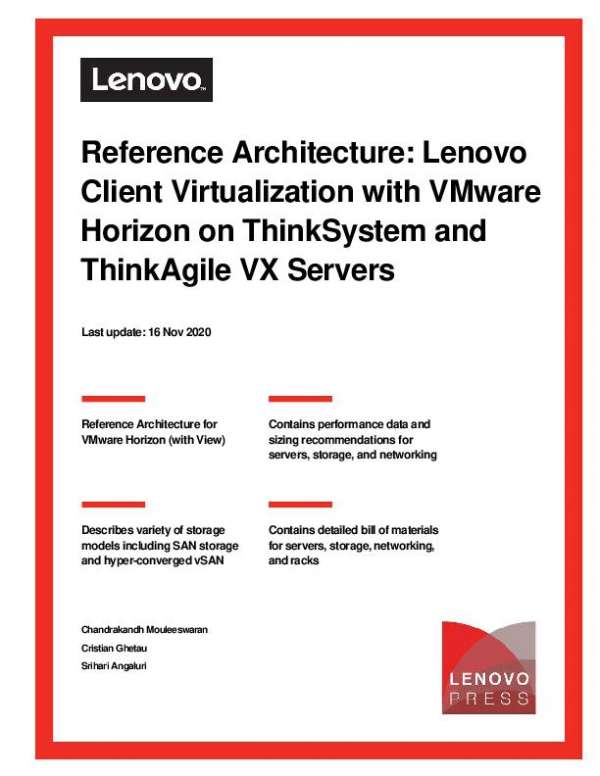 You are currently viewing Reference Architecture: Lenovo Client Virtualization With VMware Horizon on ThinkSystem and ThinkAgile VX Servers