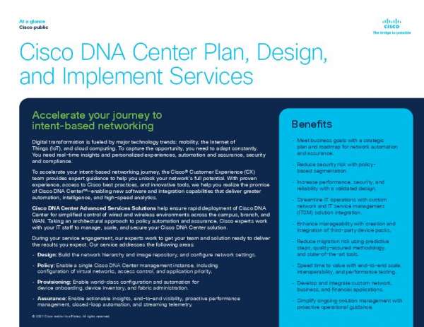 You are currently viewing Cisco DNA Center Plan, Design, and Implement Services