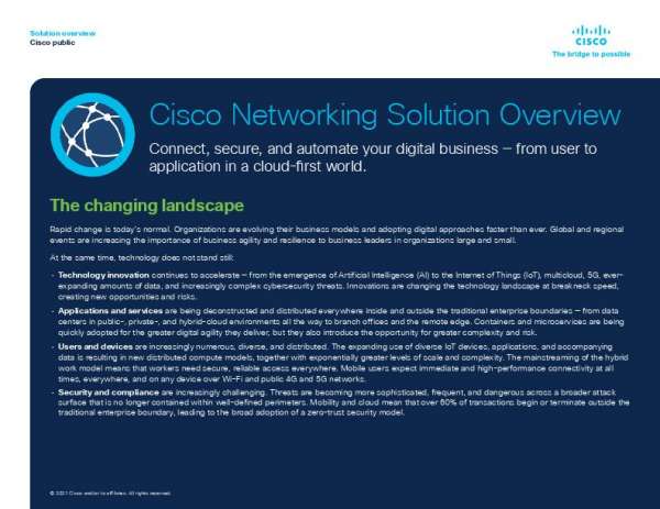 You are currently viewing Cisco Networking Solution Overview
