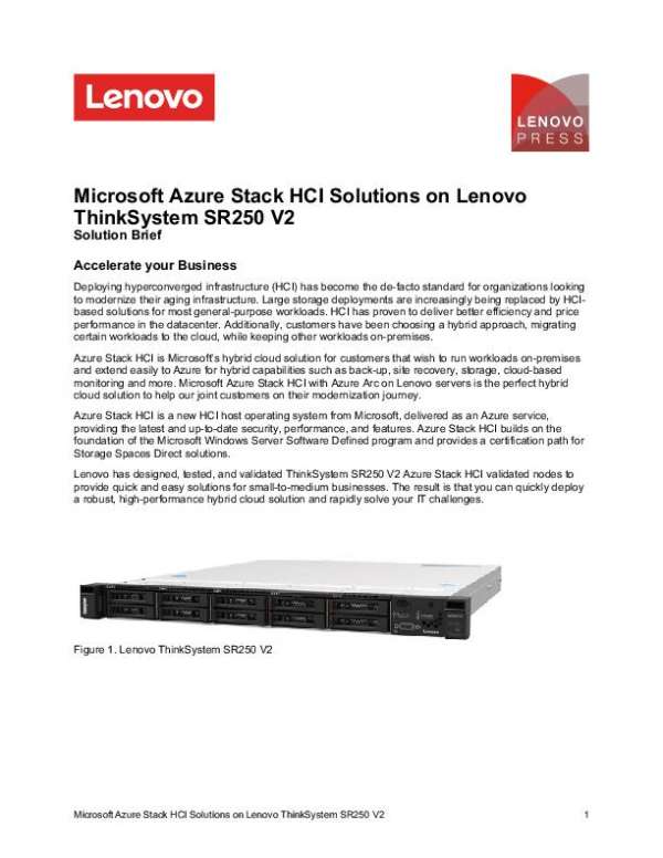 You are currently viewing MX Azure Stack HCI ThinkSystem SR250