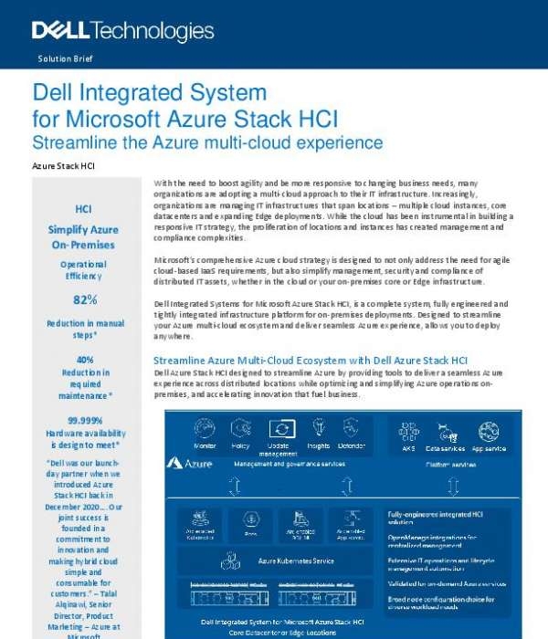 You are currently viewing Dell Integrated Systems for Microsoft Azure Stack HCI