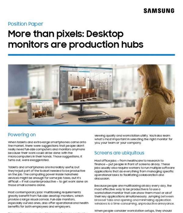 You are currently viewing More than pixels: Desktop monitors are production hubs