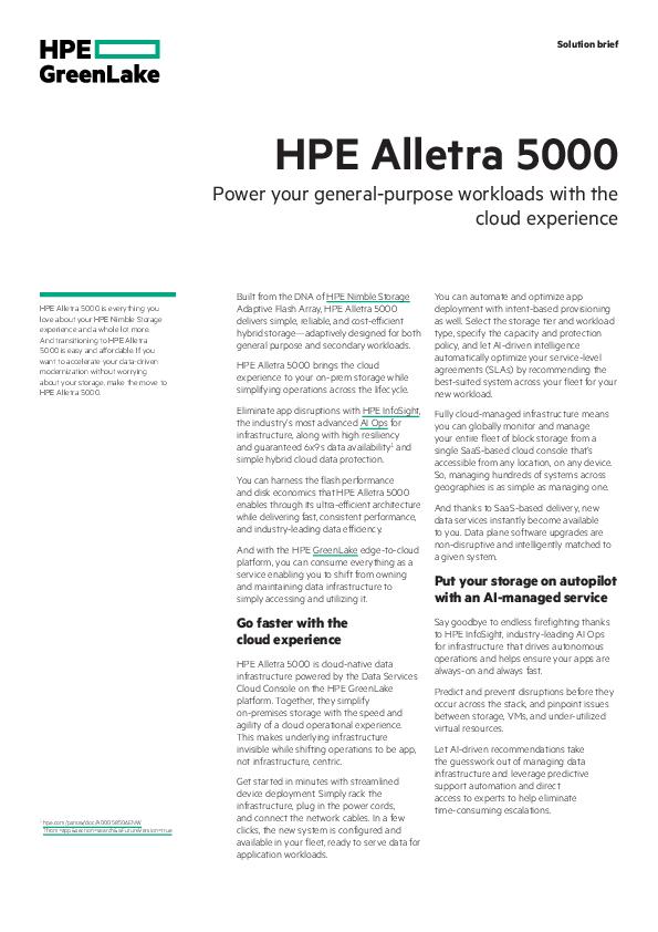 You are currently viewing HPE Alletra 5000: Power your general-purpose workloads with the cloud experience