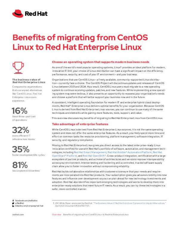 You are currently viewing Benefits of migrating from CentOS Linux to Red Hat Enterprise Linux
