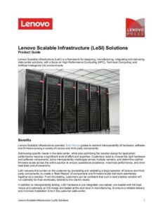 Read more about the article Lenovo Scalable Infrastructure (LeSI) Solutions Product Guide