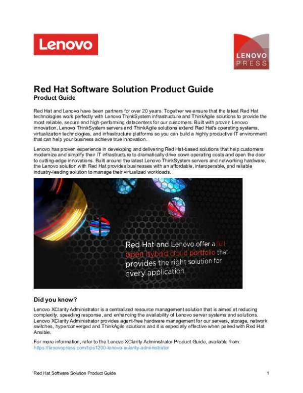 You are currently viewing Red Hat Software Solution Product Guide