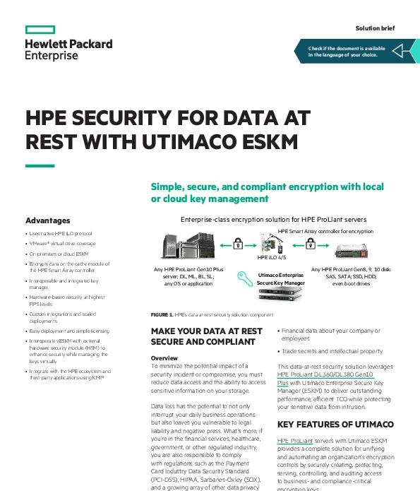 You are currently viewing HPE Security for Data at Rest With Utimaco ESKM