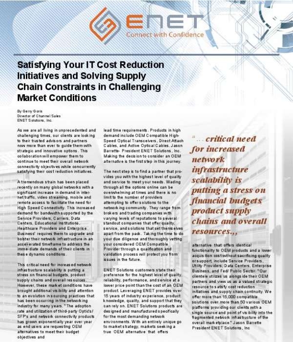 You are currently viewing How to Satisfy Your IT Cost Reduction Initiatives and Solve Supply Chain Constraints