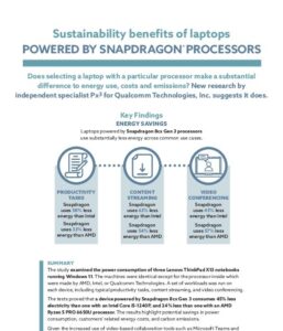 Read more about the article Sustainability benefits of laptops powered by Snapdragon Processors