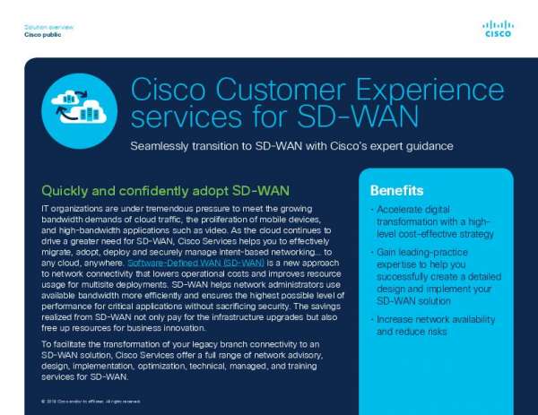 You are currently viewing Cisco Customer Experience services for SD-WAN