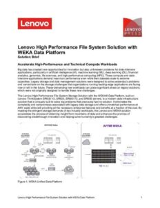 Read more about the article Lenovo High Performance File System Solution with WEKA Data Platform