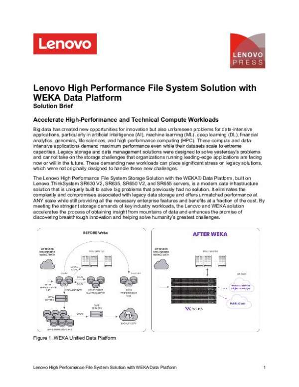 You are currently viewing Lenovo High Performance File System Solution with WEKA Data Platform