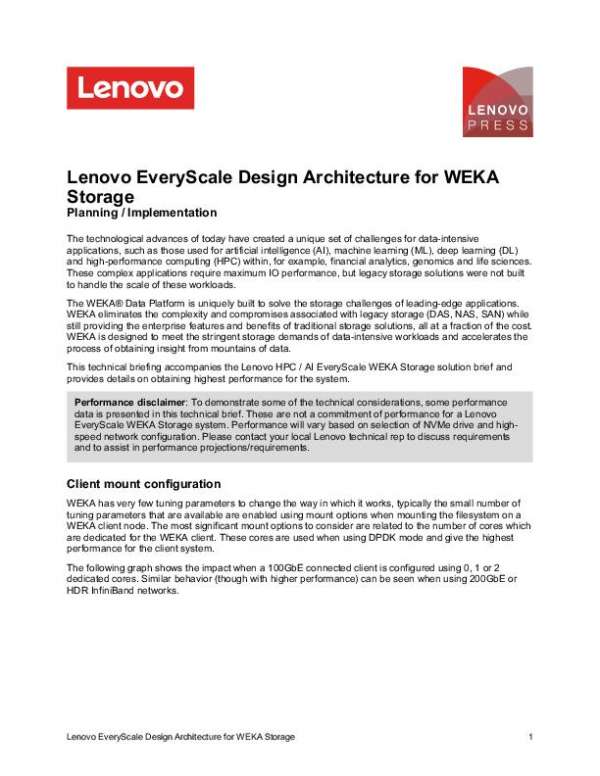 You are currently viewing Lenovo EveryScale Design Architecture for WEKA Storage
